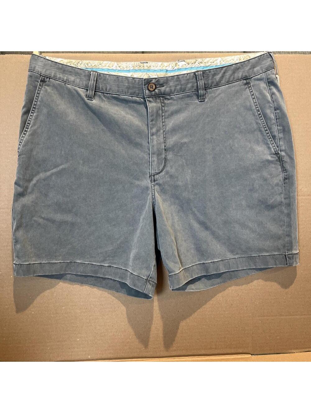 New Tommy Bahama Men's Boracay Flat Front 7"  Shorts Size 40 - Fog Gray $99 MSRP